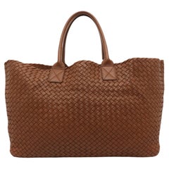 Bottega Veneta Cabat Large Intreccio Leather Tote Bag Milk Chocolate Brown 43cm