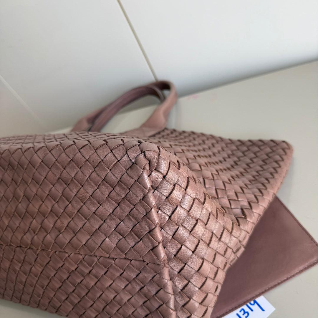 Bottega Veneta Cabat Large Intreccio Leather Tote Bag Pink 42cm 5