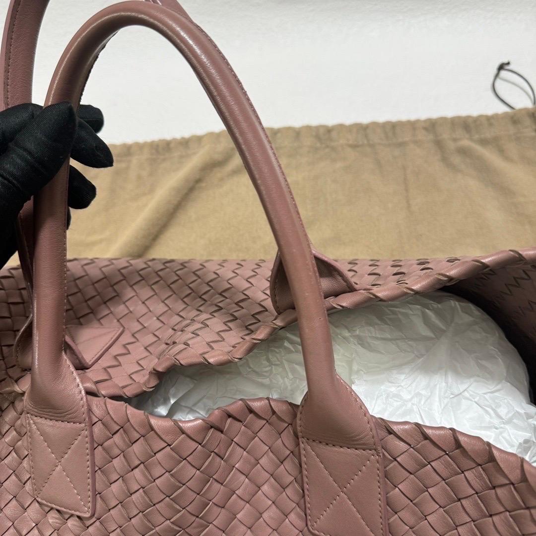 Bottega Veneta Cabat Large Intreccio Leather Tote Bag Pink 42cm For Sale 8