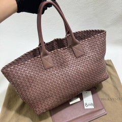 Bottega Veneta Cabat Large Intreccio Leather Tote Bag Pink 42cm