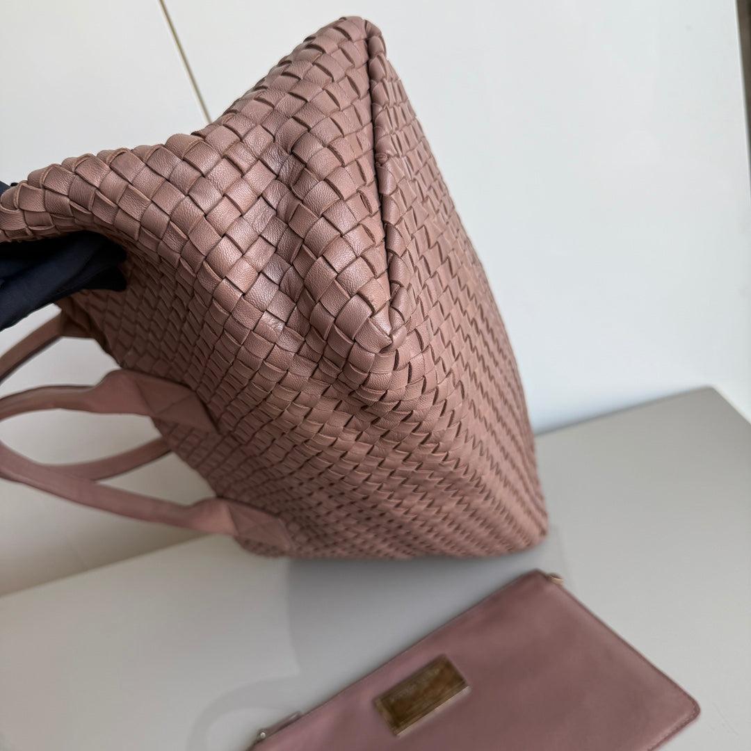 Bottega Veneta Cabat Large Intreccio Leather Tote Bag Pink 42cm 2
