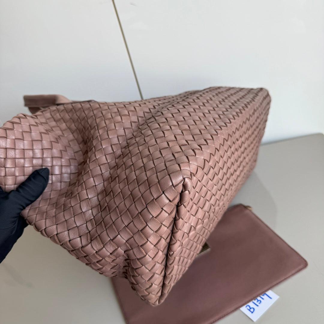 Bottega Veneta Cabat Large Intreccio Leather Tote Bag Pink 42cm 3