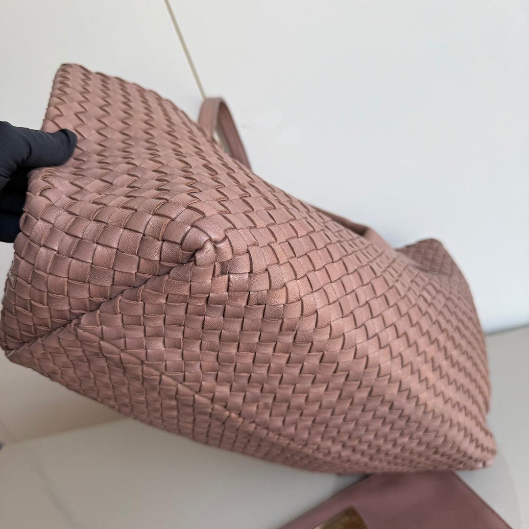 Bottega Veneta Cabat Large Intreccio Leather Tote Bag Pink 42cm 4