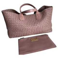 Bottega Veneta Cabat Large Intreccio Leather Tote Bag Pink 42cm