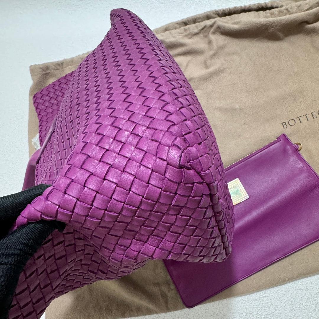Bottega Veneta Cabat Large Intreccio Leather Tote Bag Purple with Pouch 42cm For Sale 7