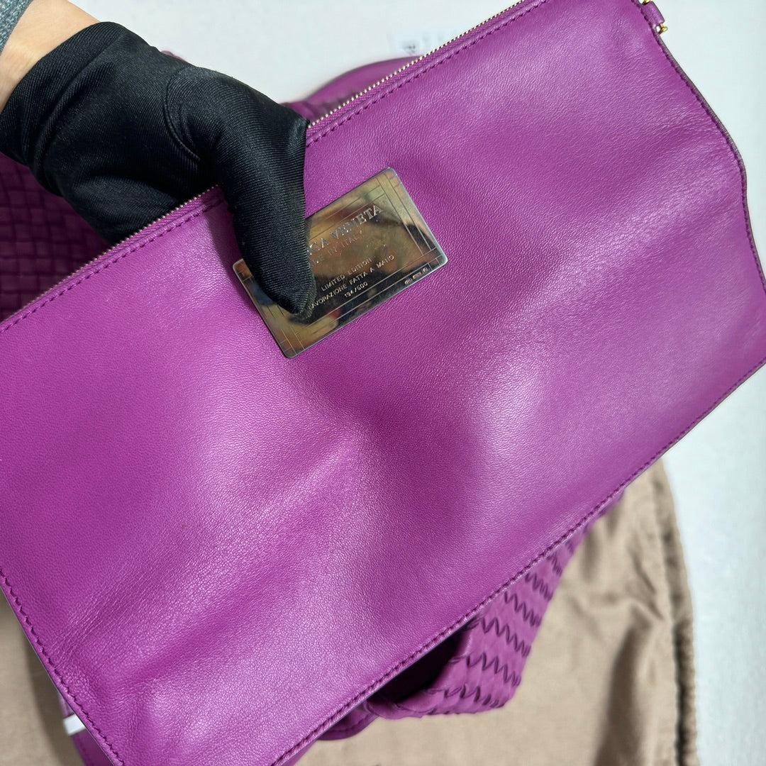 Bottega Veneta Cabat Large Intreccio Leather Tote Bag Purple with Pouch 42cm For Sale 8