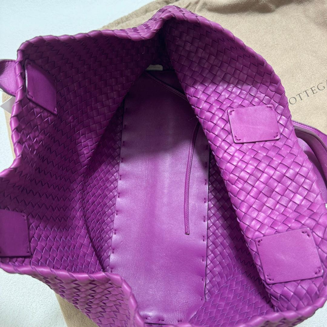 Bottega Veneta Cabat Large Intreccio Leather Tote Bag Purple with Pouch 42cm For Sale 9