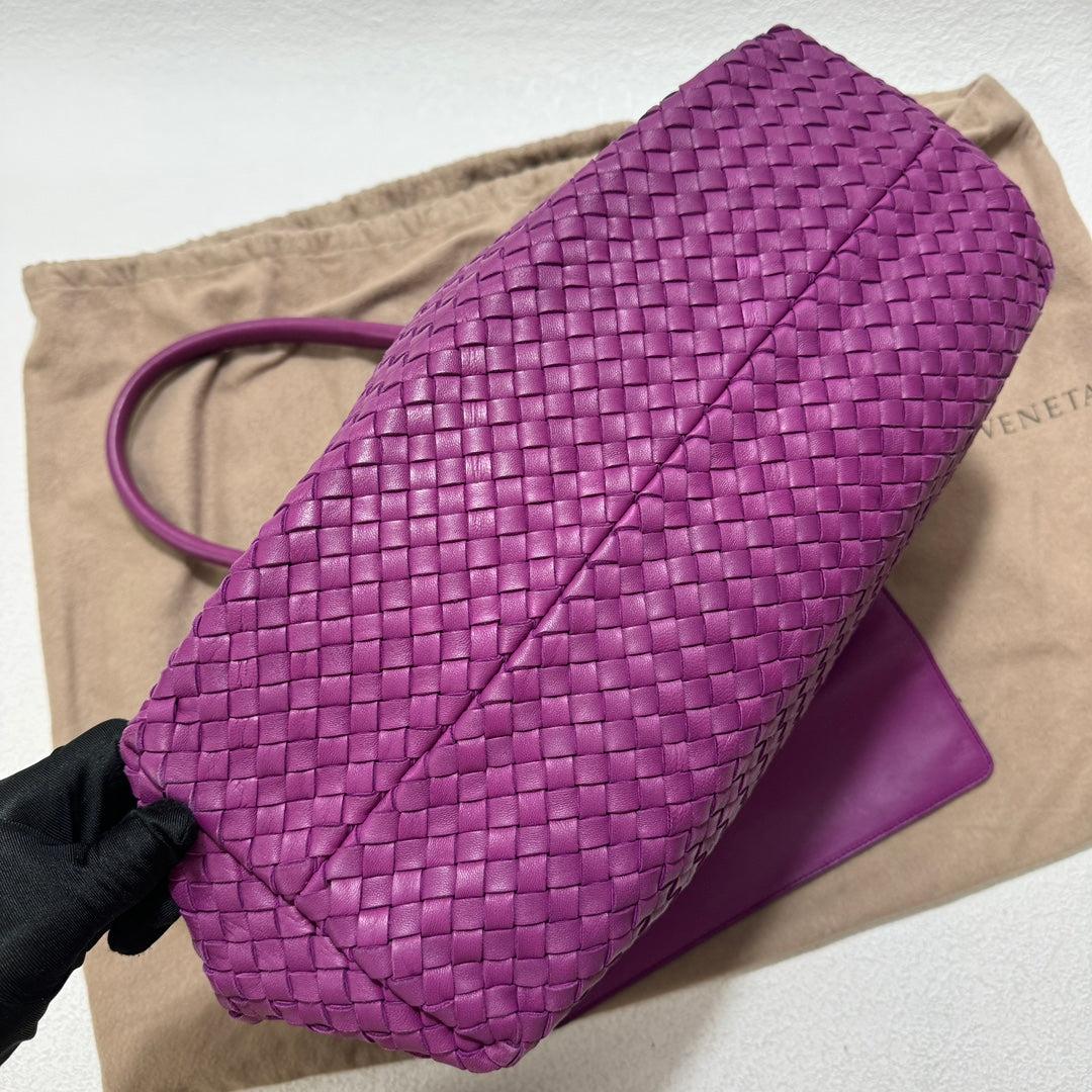Bottega Veneta Cabat Large Intreccio Leather Tote Bag Purple with Pouch 42cm For Sale 2
