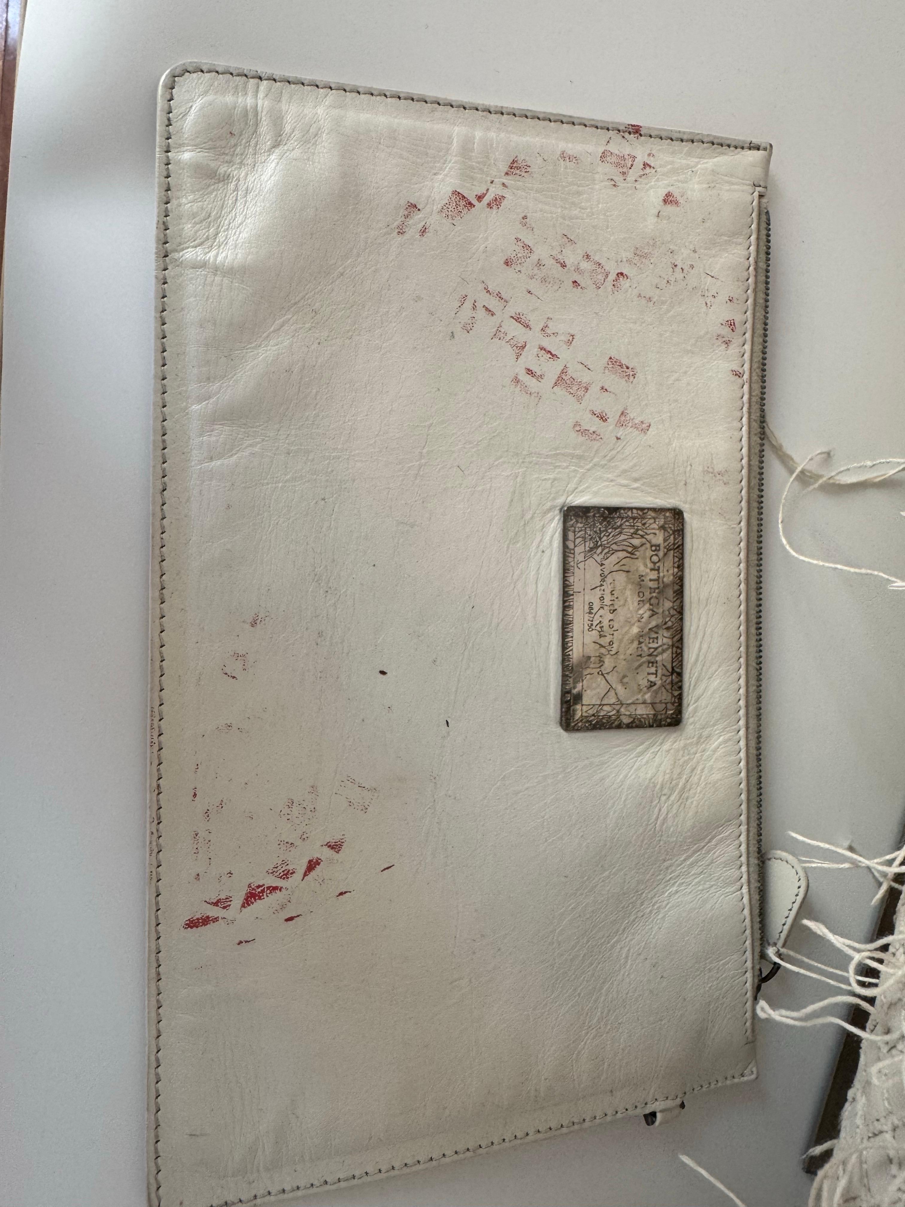 Bottega Veneta Cabat Large Intreccio Leather with Fringes White Ecru 40cm For Sale 6
