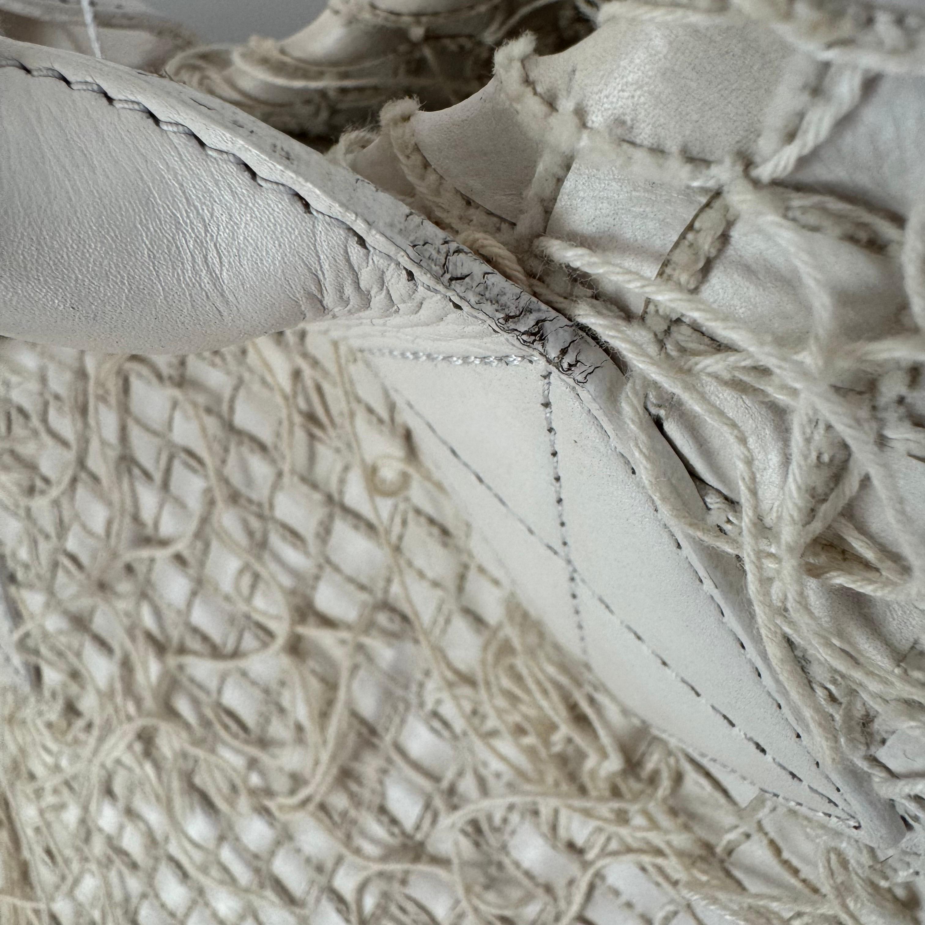 Bottega Veneta Cabat Large Intreccio Leather with Fringes White Ecru 40cm For Sale 7
