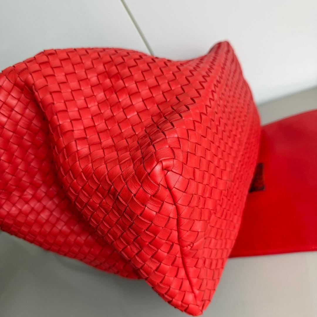 Bottega Veneta Cabat Large Intreccio Red Leather 40cm 9