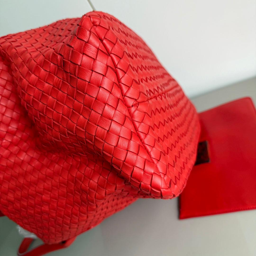 Bottega Veneta Cabat Large Intreccio Red Leather 40cm 10