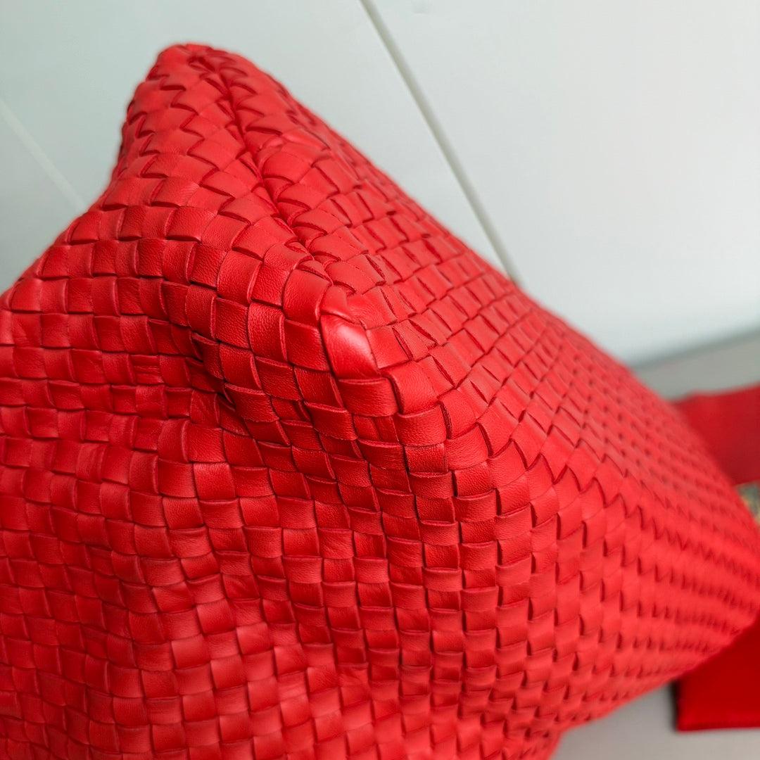 Bottega Veneta Cabat Large Intreccio Red Leather 40cm 11