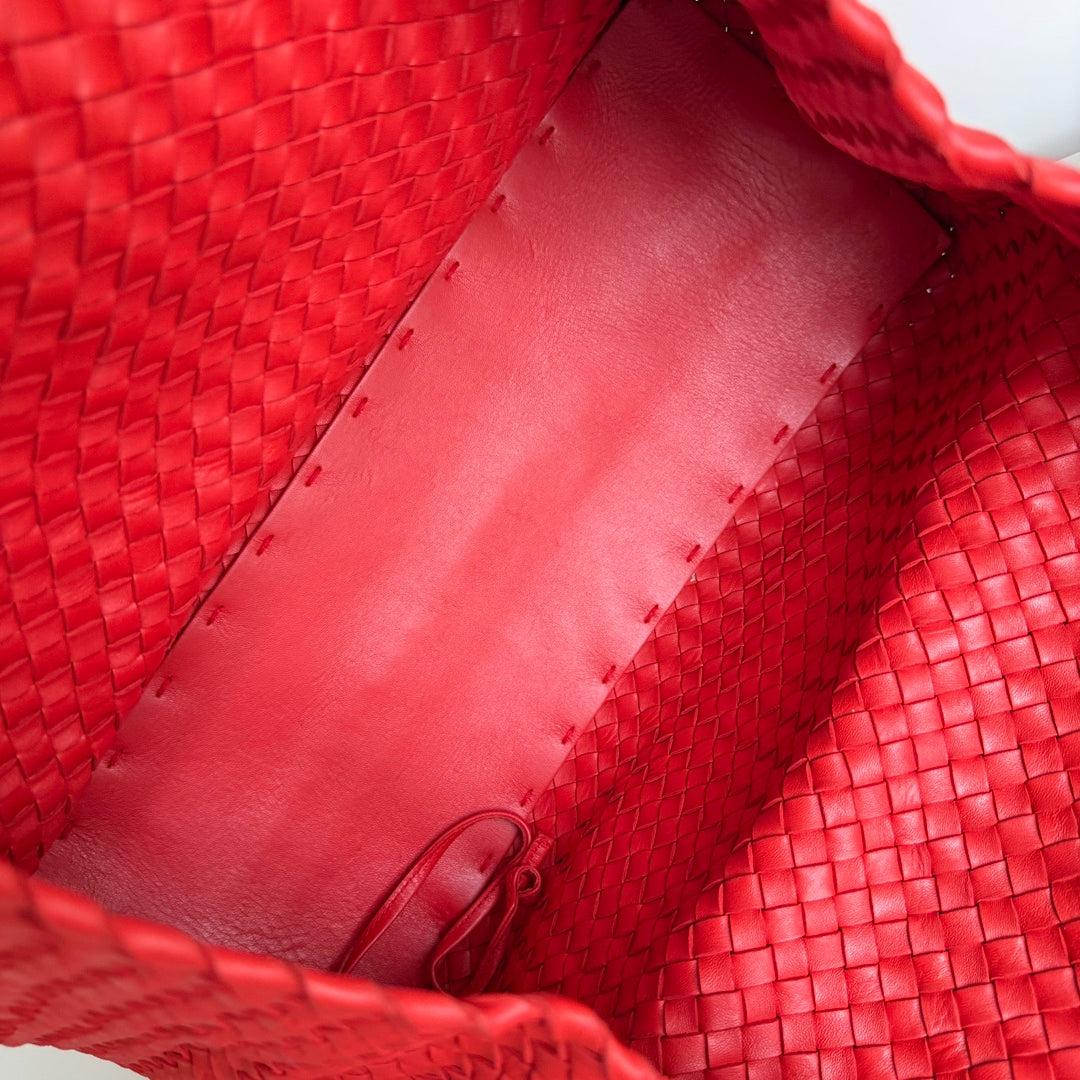 Bottega Veneta Cabat Large Intreccio Red Leather 40cm 12