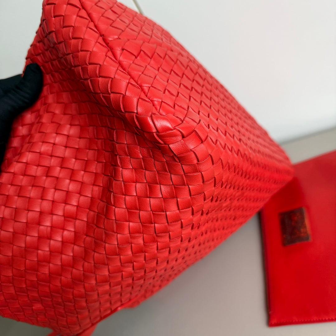 Bottega Veneta Cabat Large Intreccio Red Leather 40cm 13