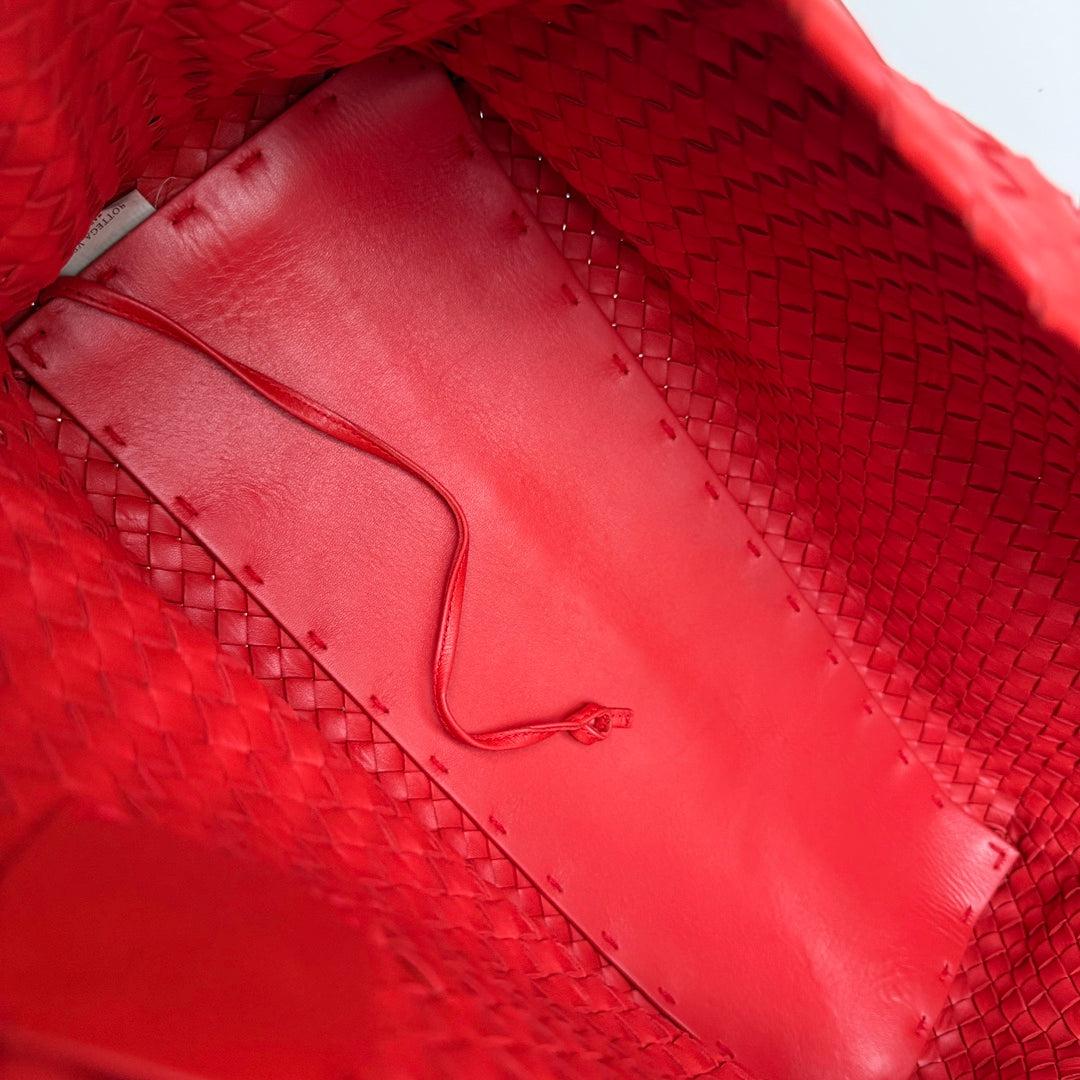 Bottega Veneta Cabat Large Intreccio Red Leather 40cm 16