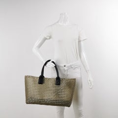Bottega Veneta Cabat Large Intreccio Transparent Leather and PVC Tote Bag