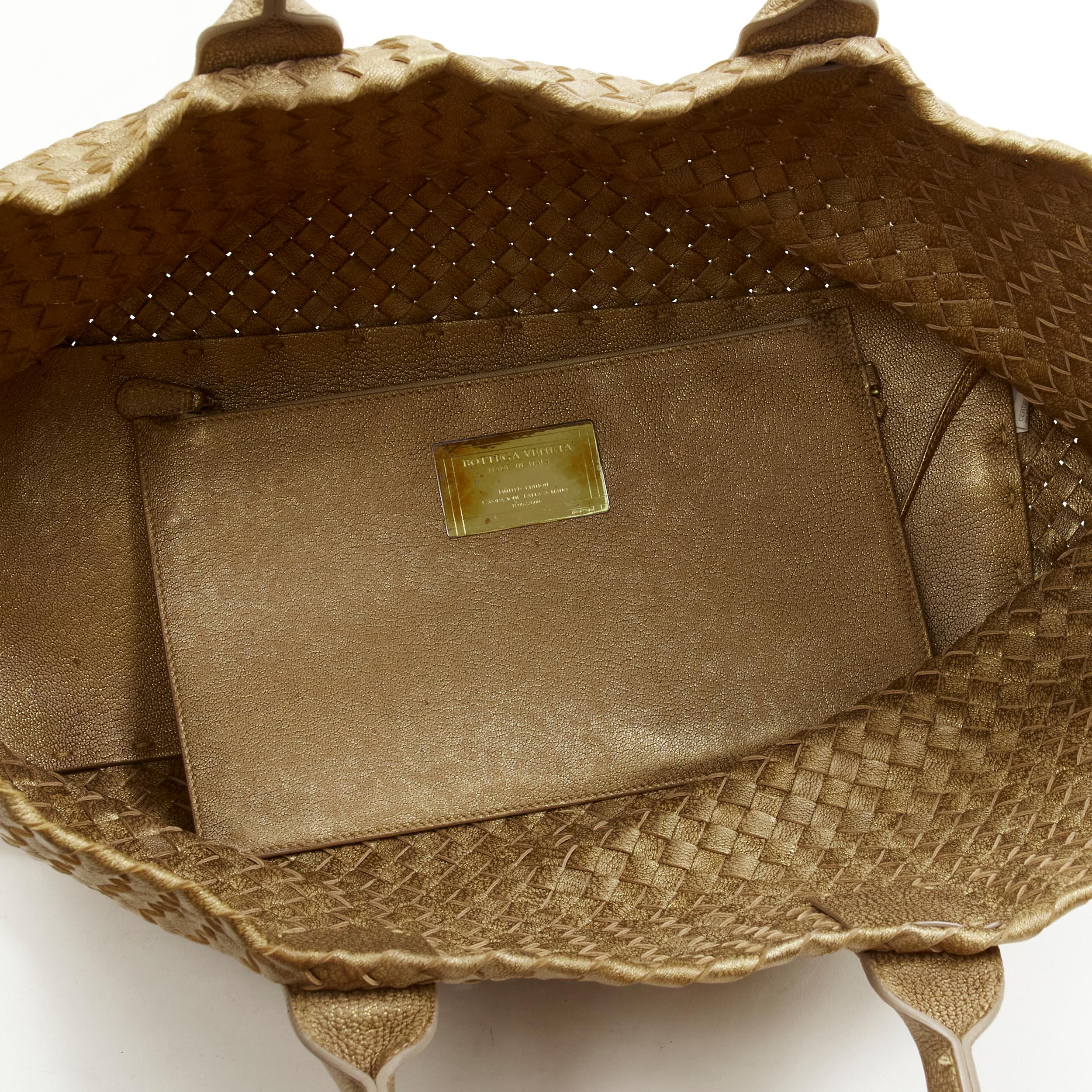 BOTTEGA VENETA Cabat Limited Edition metallic gold Intrecciato woven leather bag 2