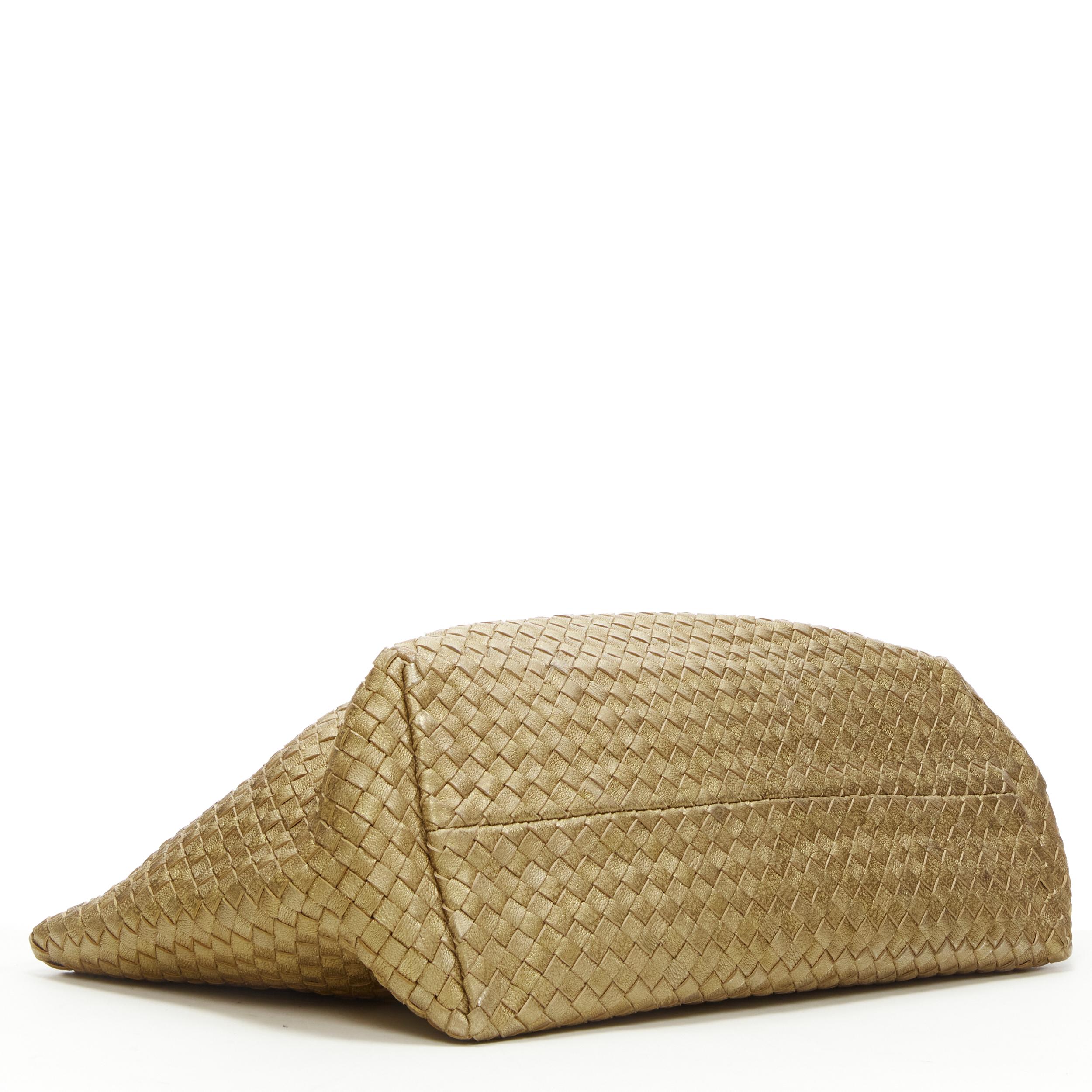 Brown BOTTEGA VENETA Cabat Limited Edition metallic gold Intrecciato woven leather bag
