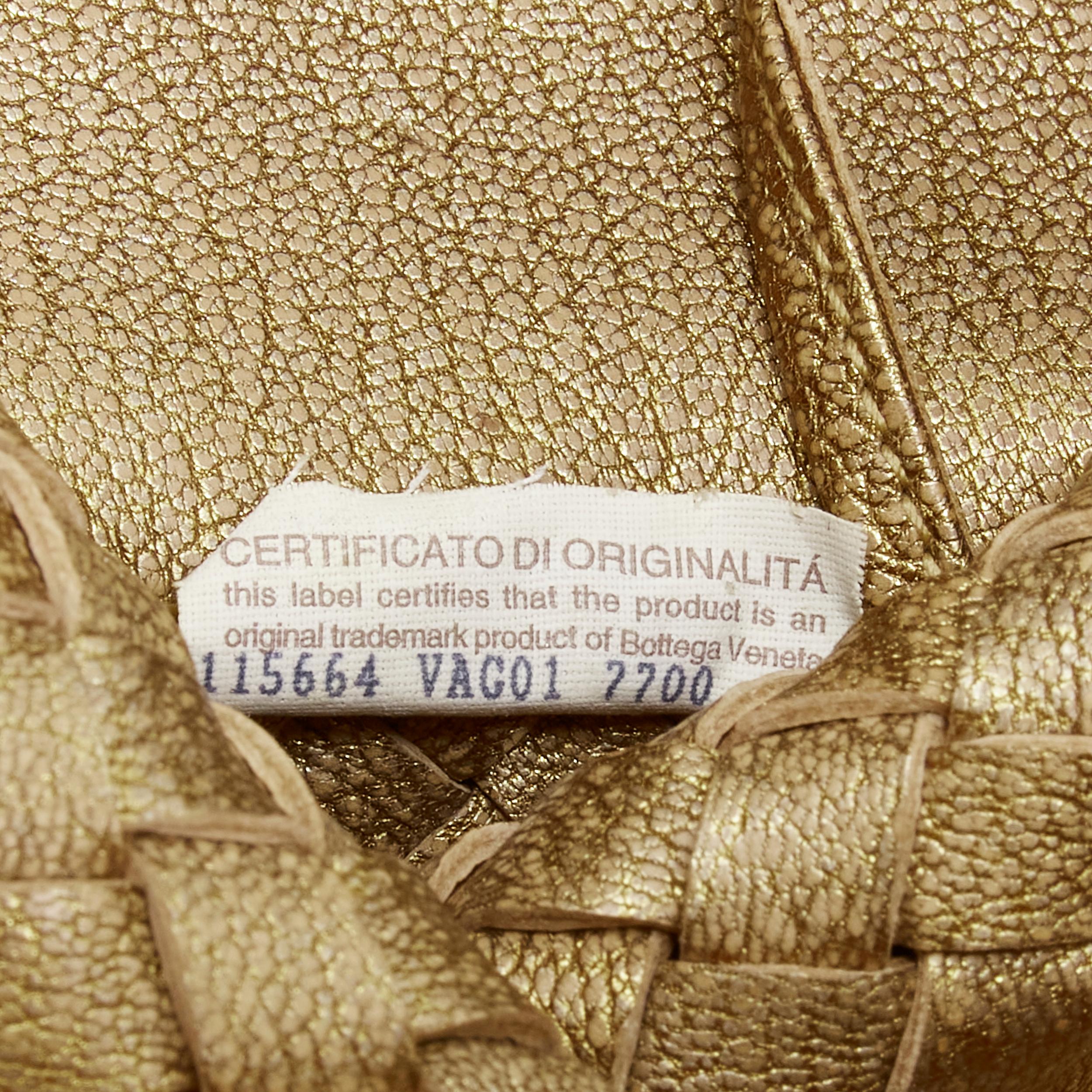 BOTTEGA VENETA Cabat Limited Edition metallic gold Intrecciato woven leather bag 1
