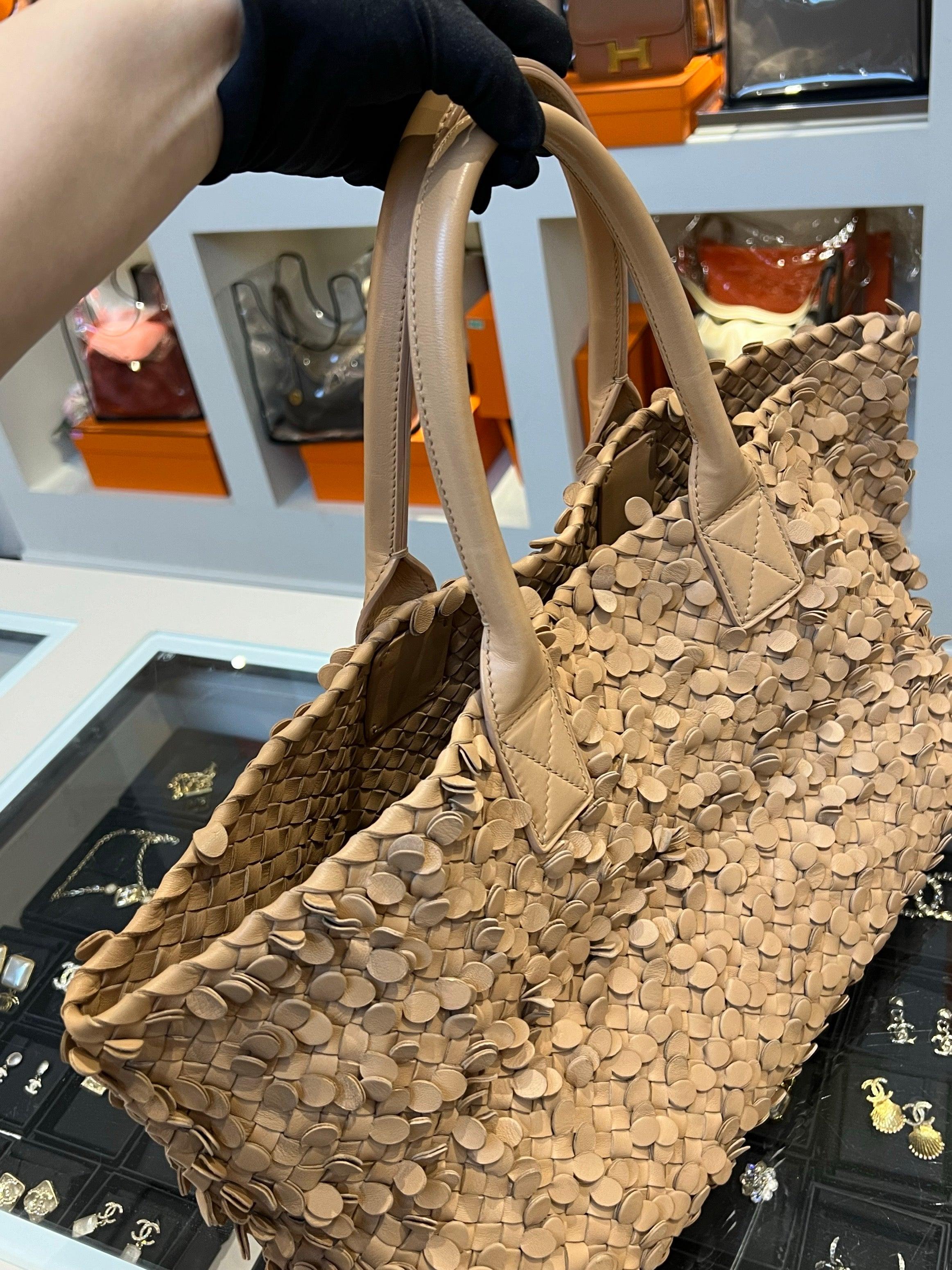 Bottega Veneta Cabat Limited Tan Poussin Paillettes Tote Beige 6