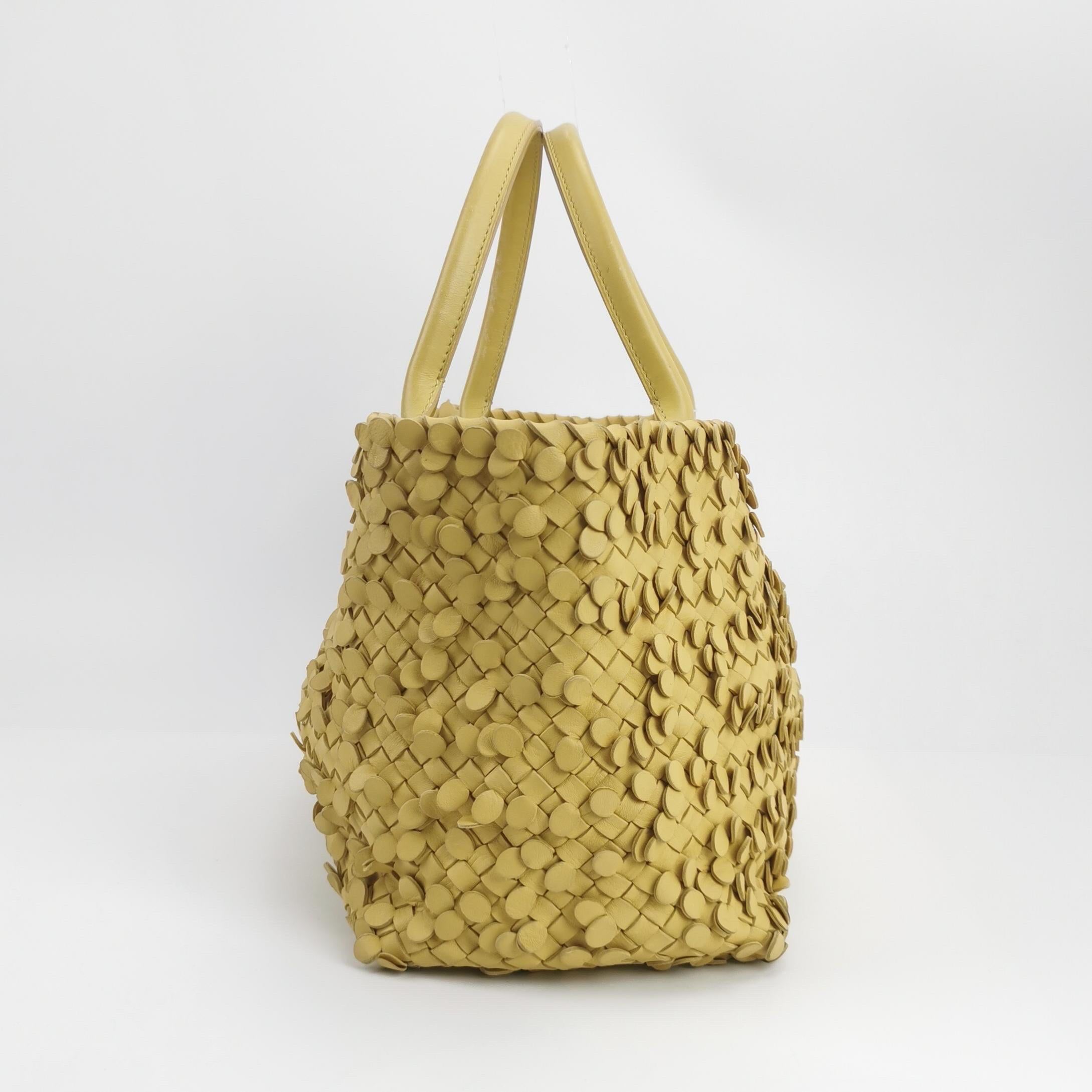 Women's Bottega Veneta Cabat Limited Yellow Poussin Paillettes Tote