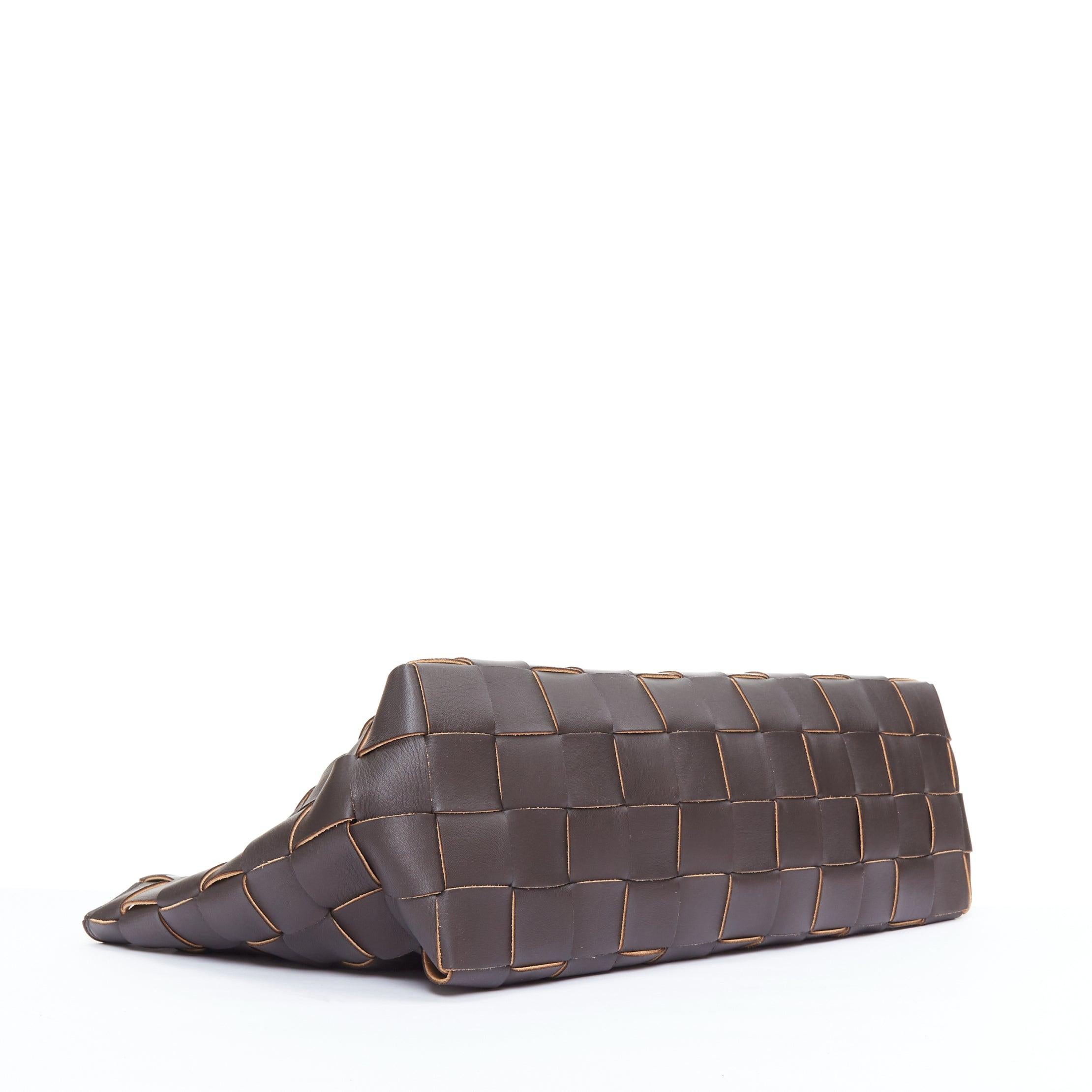 BOTTEGA VENETA Cabat Maxi Intrecciato dark brown woven leather tote bag 2