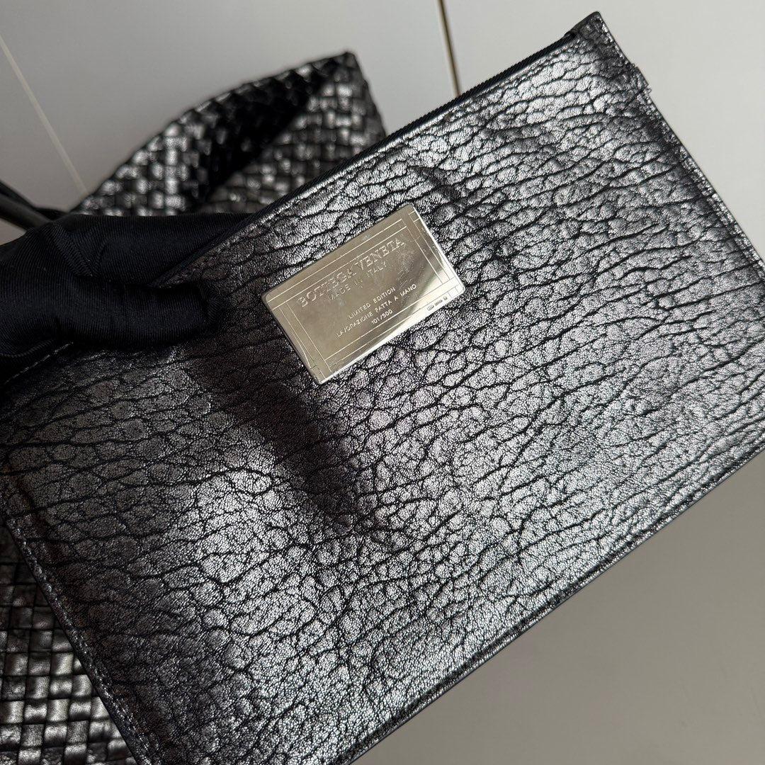 Bottega Veneta Cabat Maxi Intreccio Leather Tote Bag Metallic 50cm 11