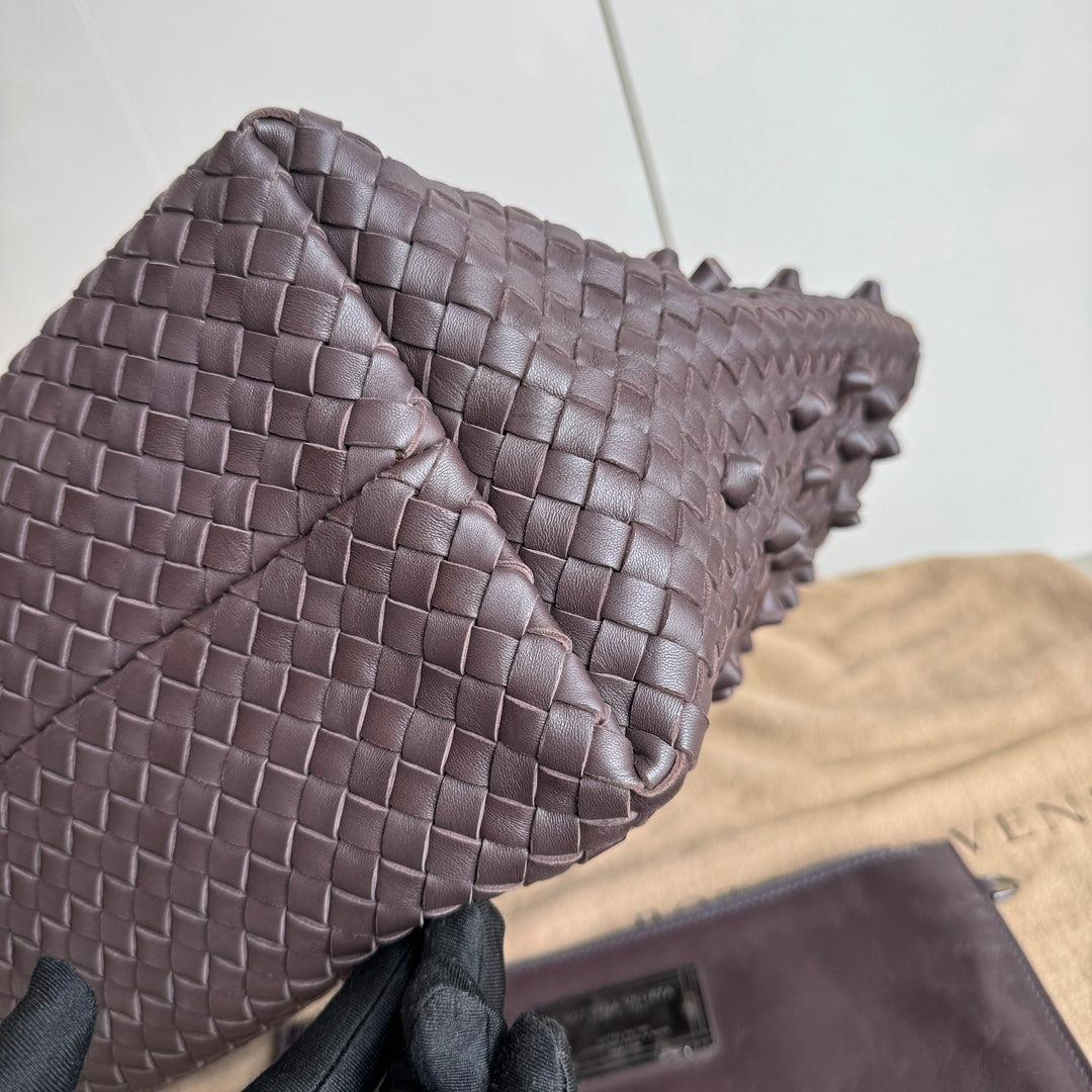 Bottega Veneta Cabat Medium Intreccio Leather Tote Bag Dark Chocolate Brown 9