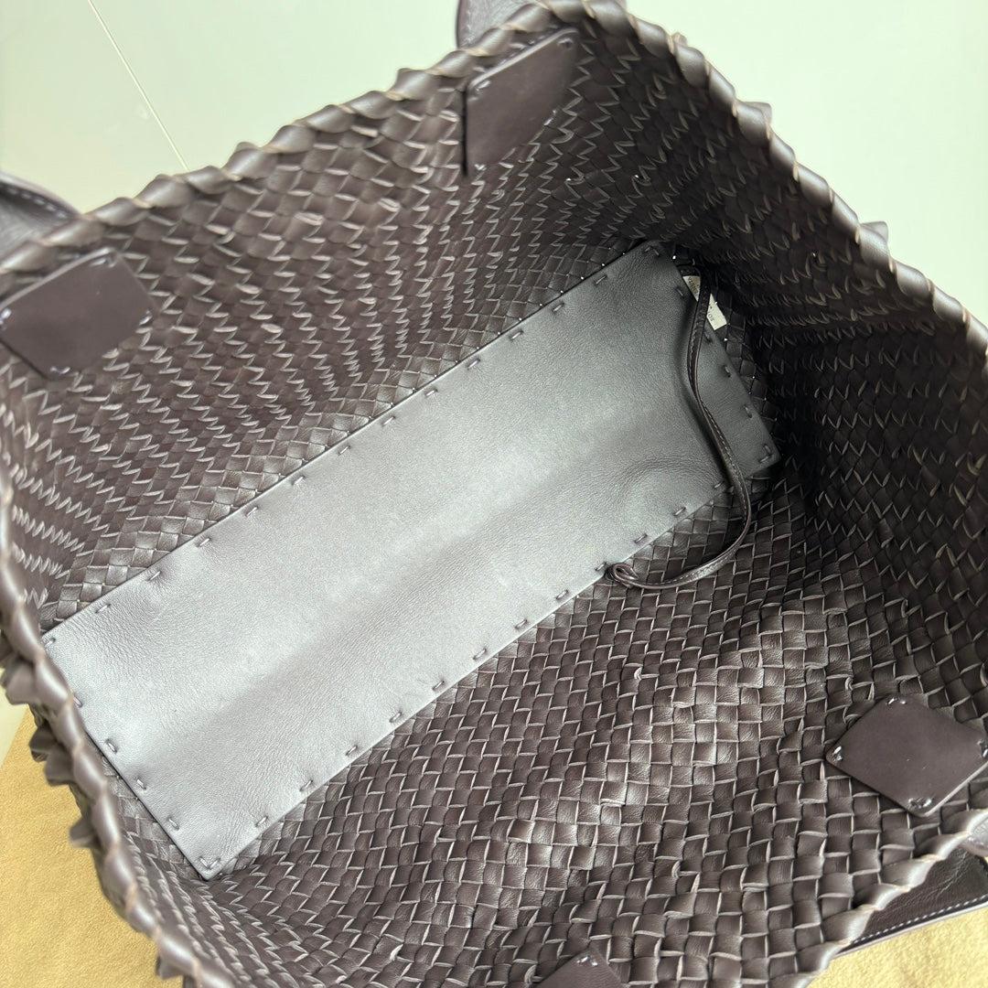 Bottega Veneta Cabat Medium Intreccio Leather Tote Bag Dark Chocolate Brown 14