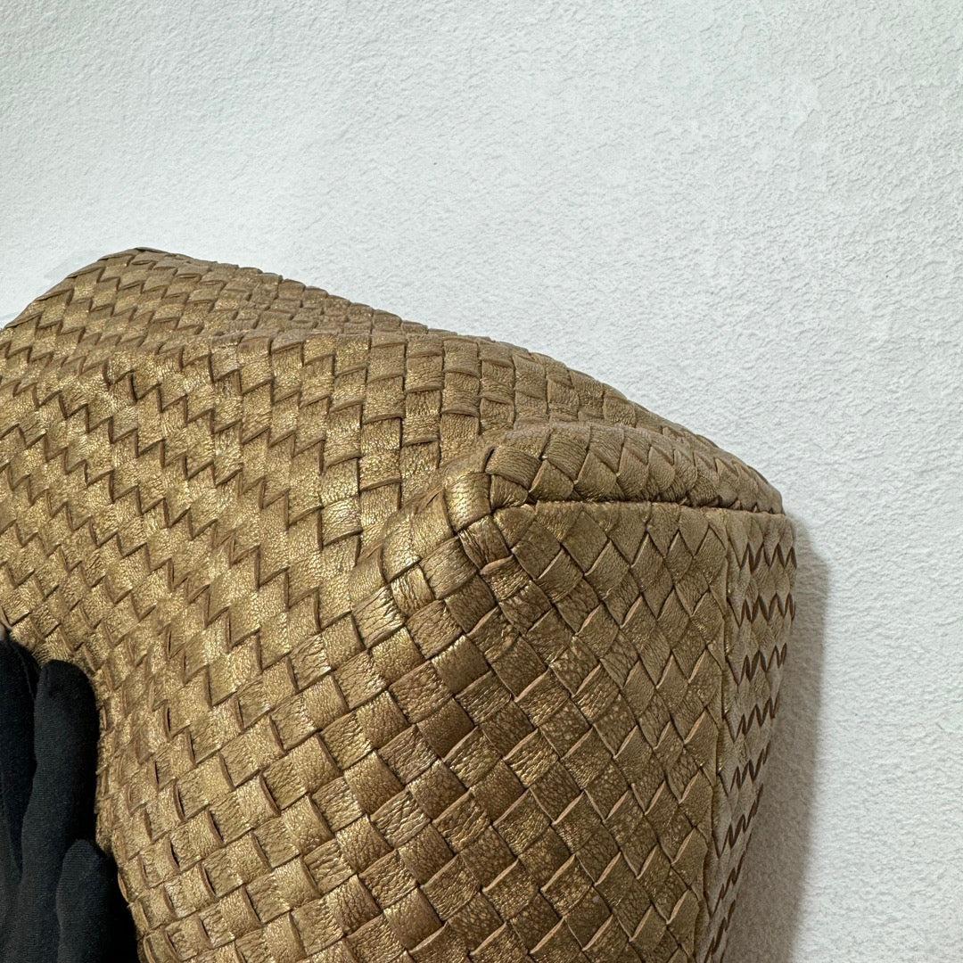 Bottega Veneta Cabat Medium Intreccio Leather Tote Bag Gold 6