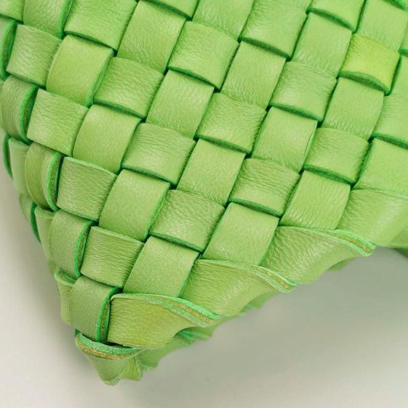 Bottega Veneta Cabat Mini Intreccio Leather Tote Bag Green For Sale 9