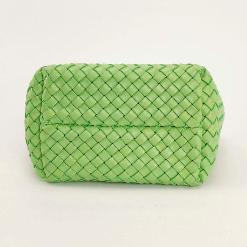 Bottega Veneta Cabat Mini Intreccio Leather Tote Bag Green For Sale 4