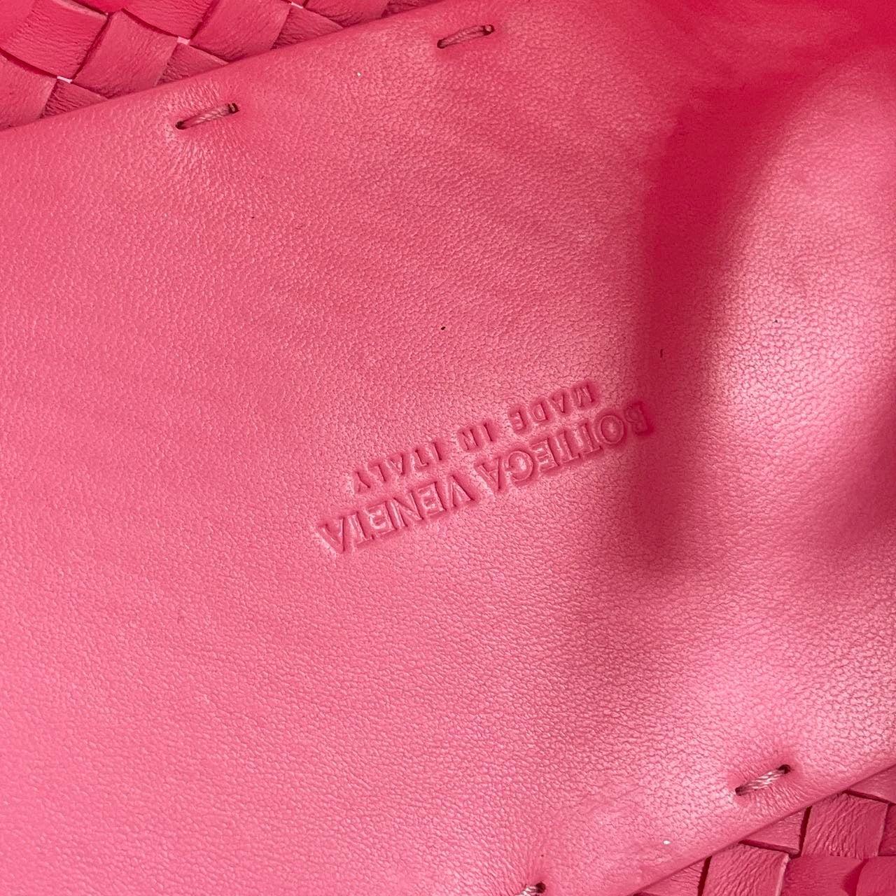 Bottega Veneta Cabat Mini Intreccio Leather Tote Bag Pink 3