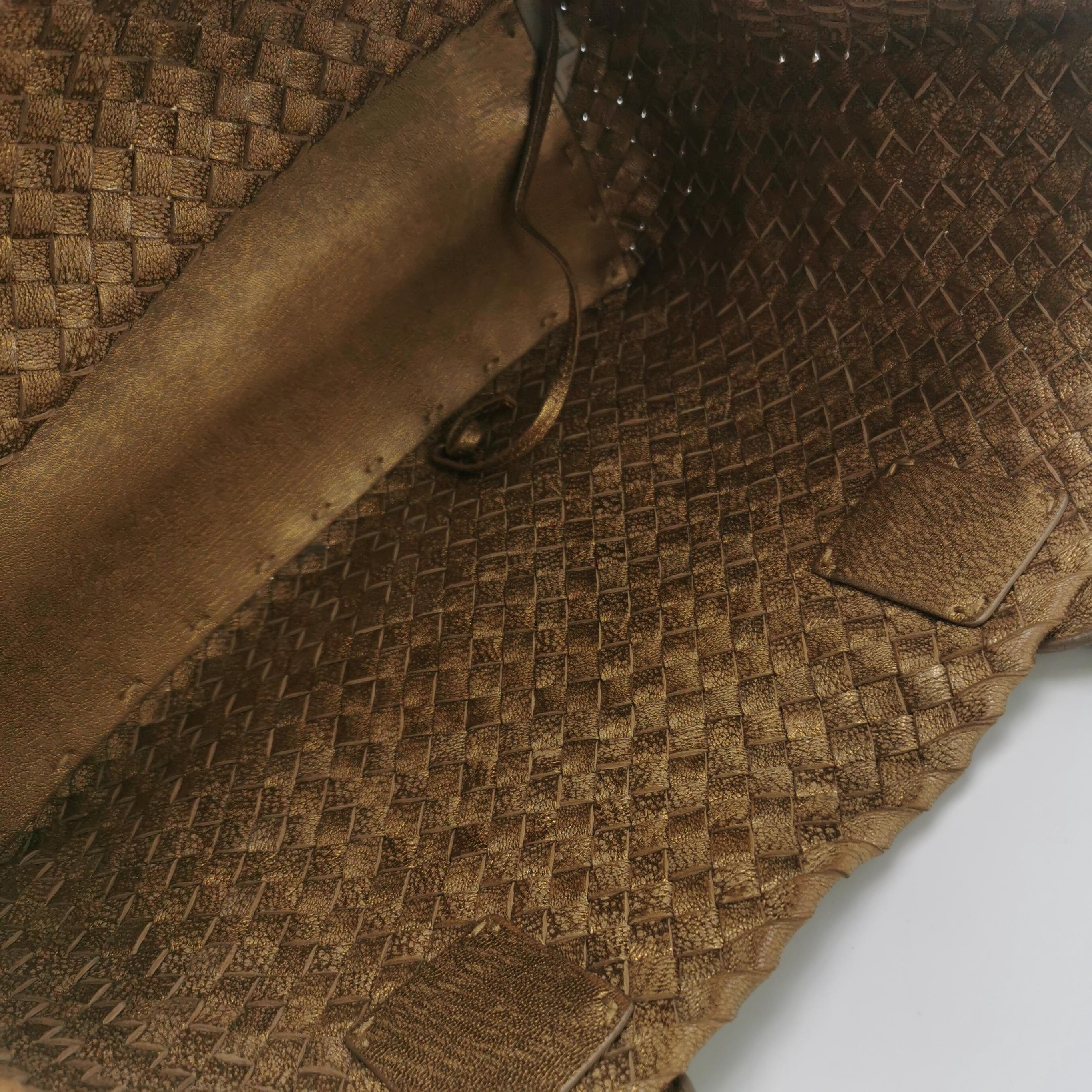 Bottega Veneta Cabat PM Intreccio in pelle Bottega Intreccio Oro 32cm in vendita 5