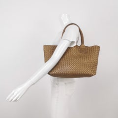 Bottega Veneta Cabat PM Intreccio Leather Tote Bag Gold 32cm
