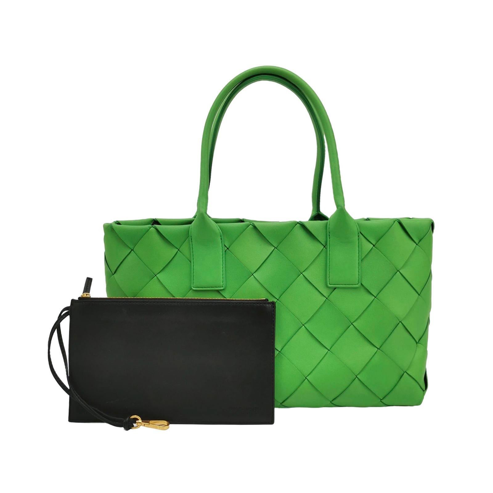 Bottega Veneta Cabat Small Green Intrecciato Leather Tote Bag