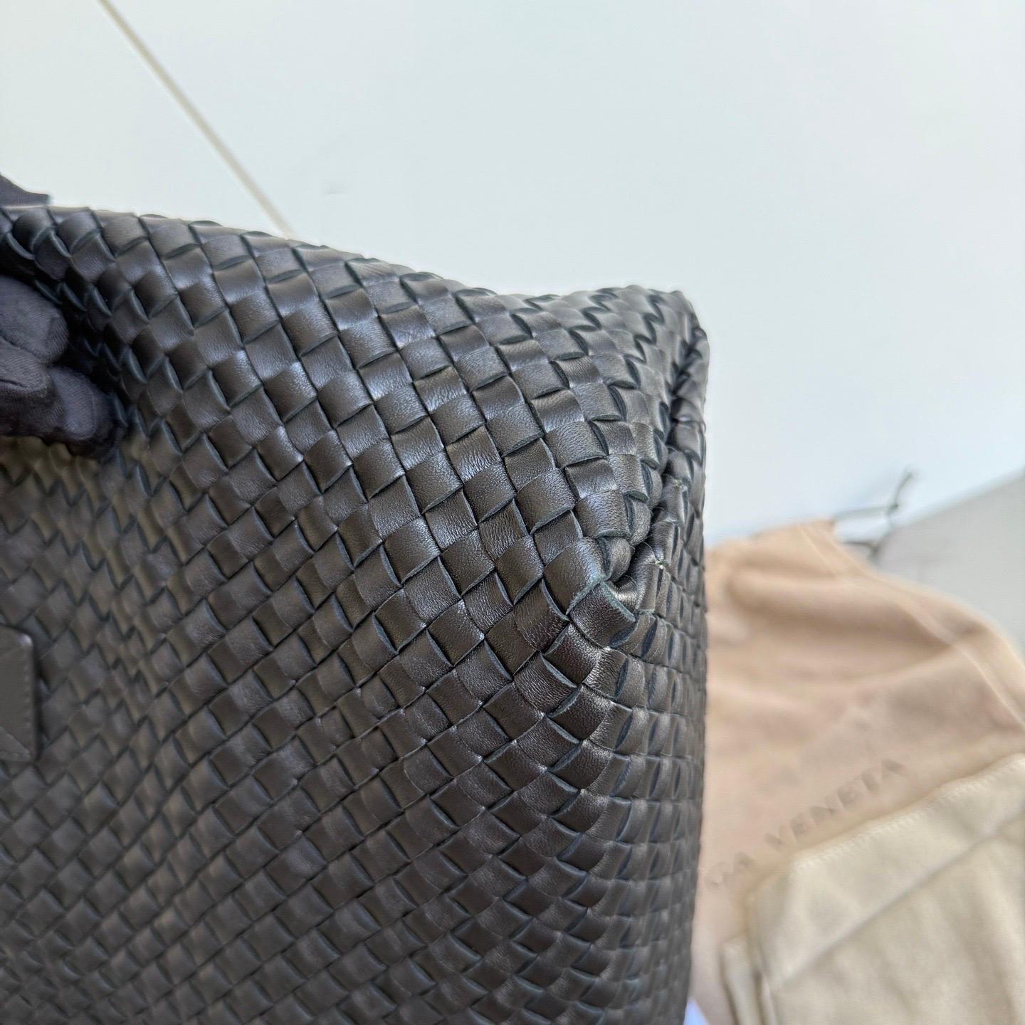 Bottega Veneta Cabat Small Intreccio Leather Tote Bag Black For Sale 11