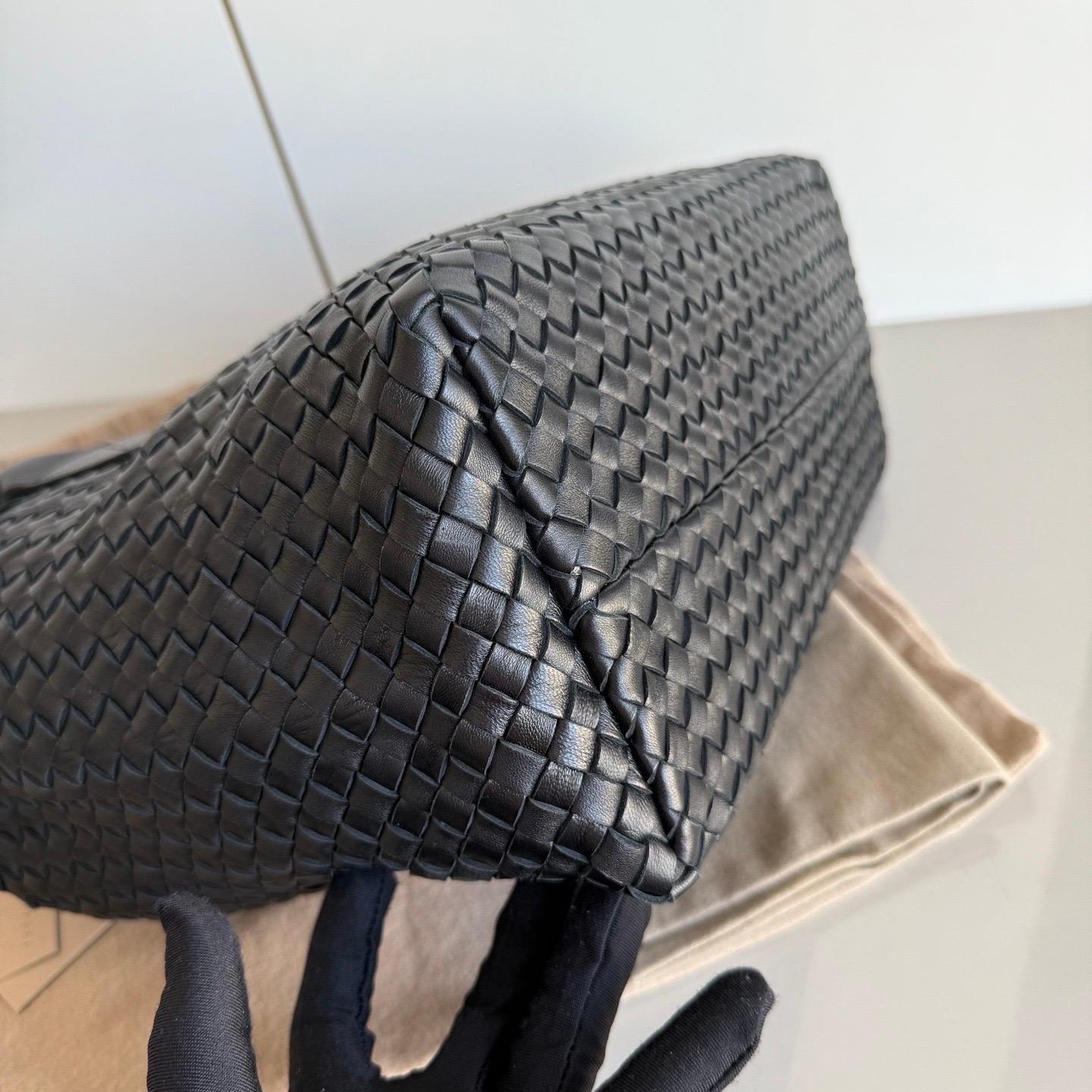 Bottega Veneta Cabat Small Intreccio Leather Tote Bag Black For Sale 13