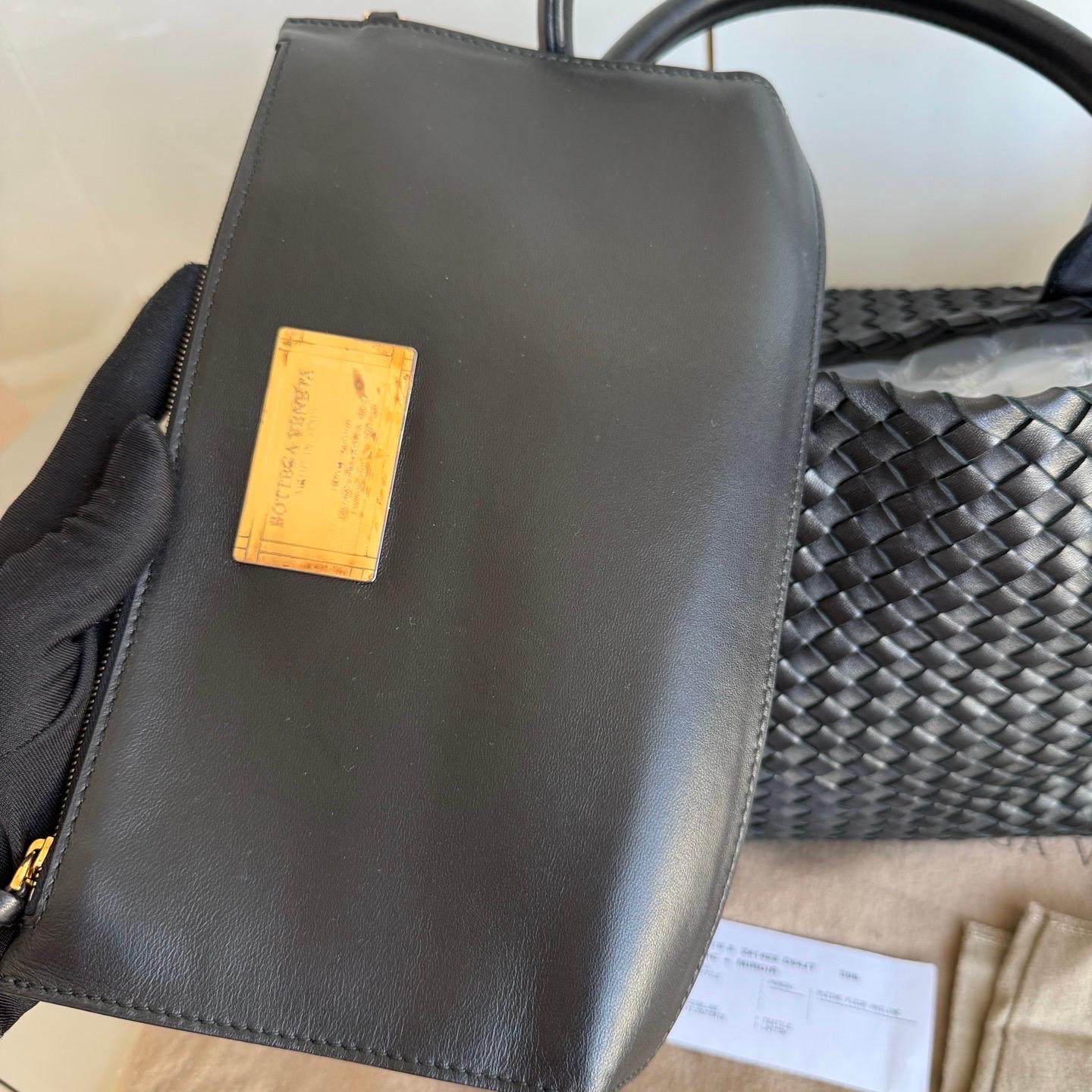 Bottega Veneta Cabat Small Intreccio Leather Tote Bag Black For Sale 4