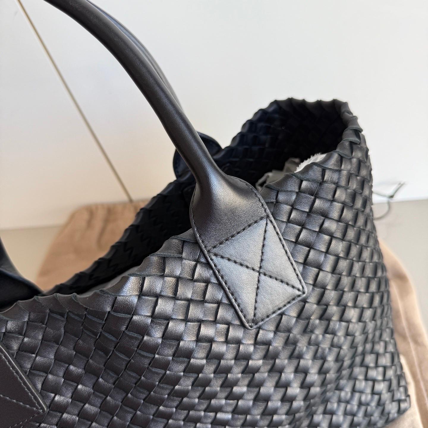 Bottega Veneta Cabat Small Intreccio Leather Tote Bag Black For Sale 5