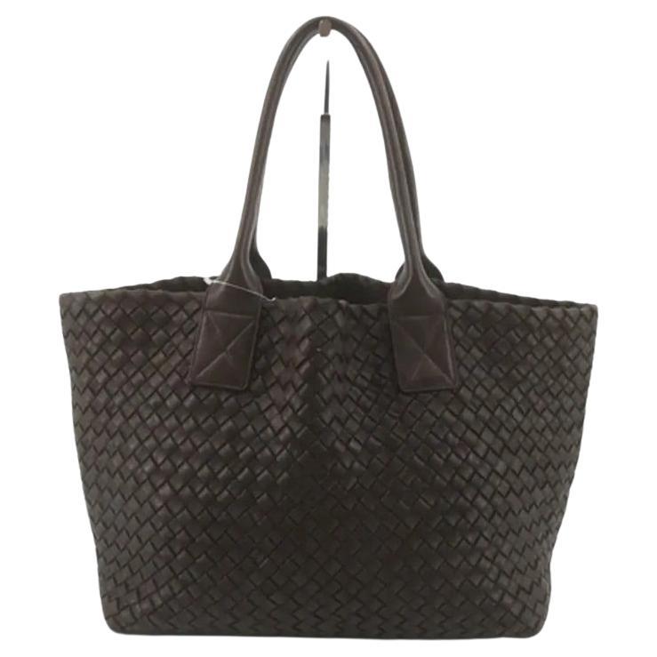 Bottega Veneta Cabat Small Intreccio Leather Tote Bag Brown For Sale