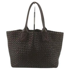 Bottega Veneta Cabat Small Intreccio Leather Tote Bag Brown