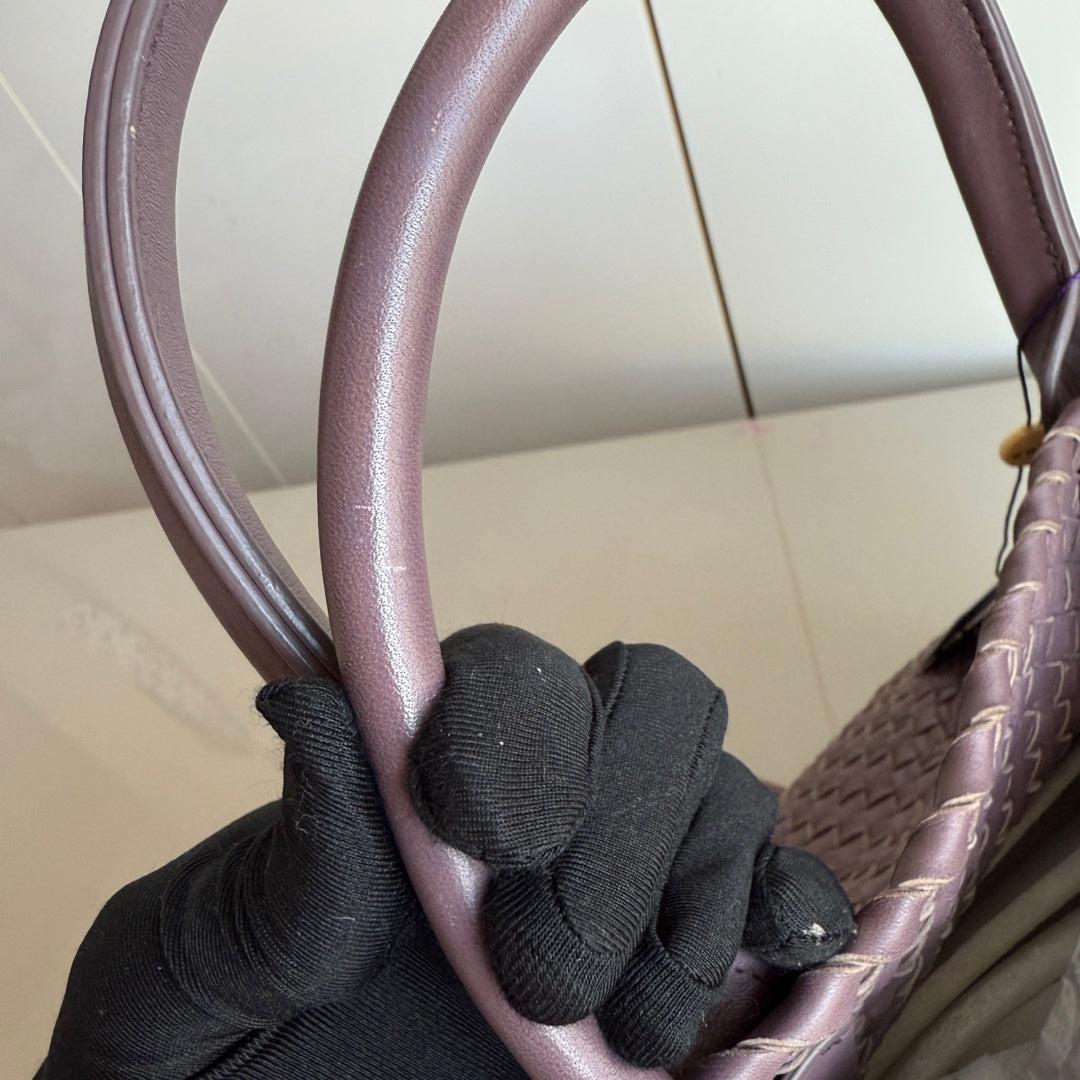 Bottega Veneta Cabat Small Intreccio Leather Tote Bag Dark Lavender Purple For Sale 6