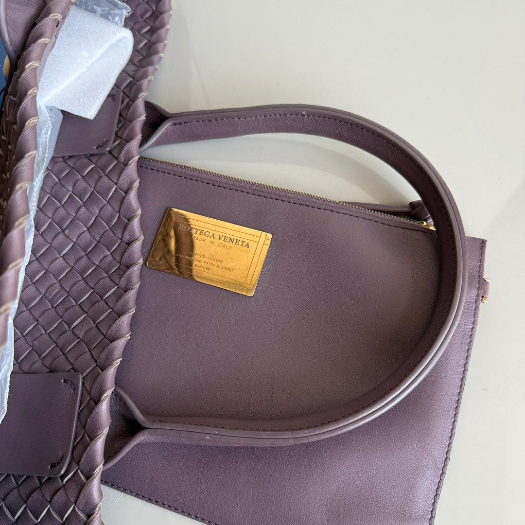 Bottega Veneta Cabat Small Intreccio Leather Tote Bag Dark Lavender Purple For Sale 8