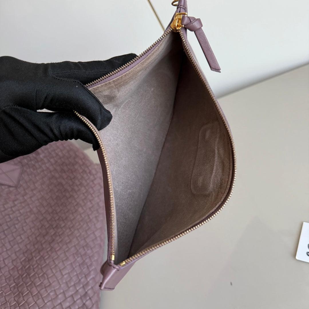 Bottega Veneta Cabat Small Intreccio Leather Tote Bag Dark Lavender Purple For Sale 15