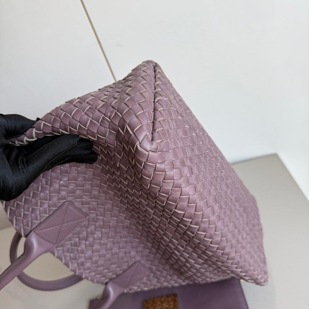 Bottega Veneta Cabat Small Intreccio Leather Tote Bag Dark Lavender Purple For Sale 4