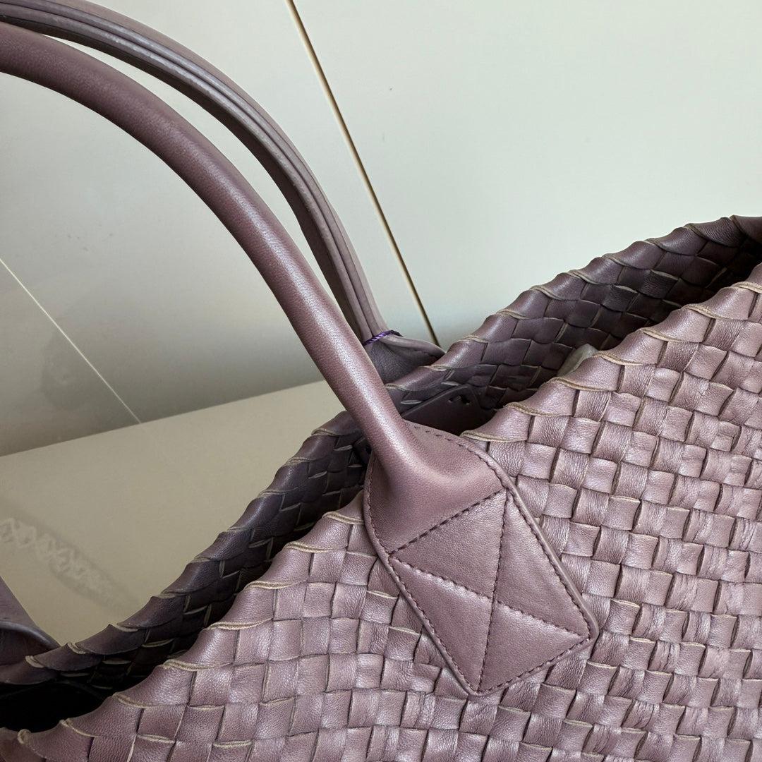 Bottega Veneta Cabat Small Intreccio Leather Tote Bag Dark Lavender Purple For Sale 5