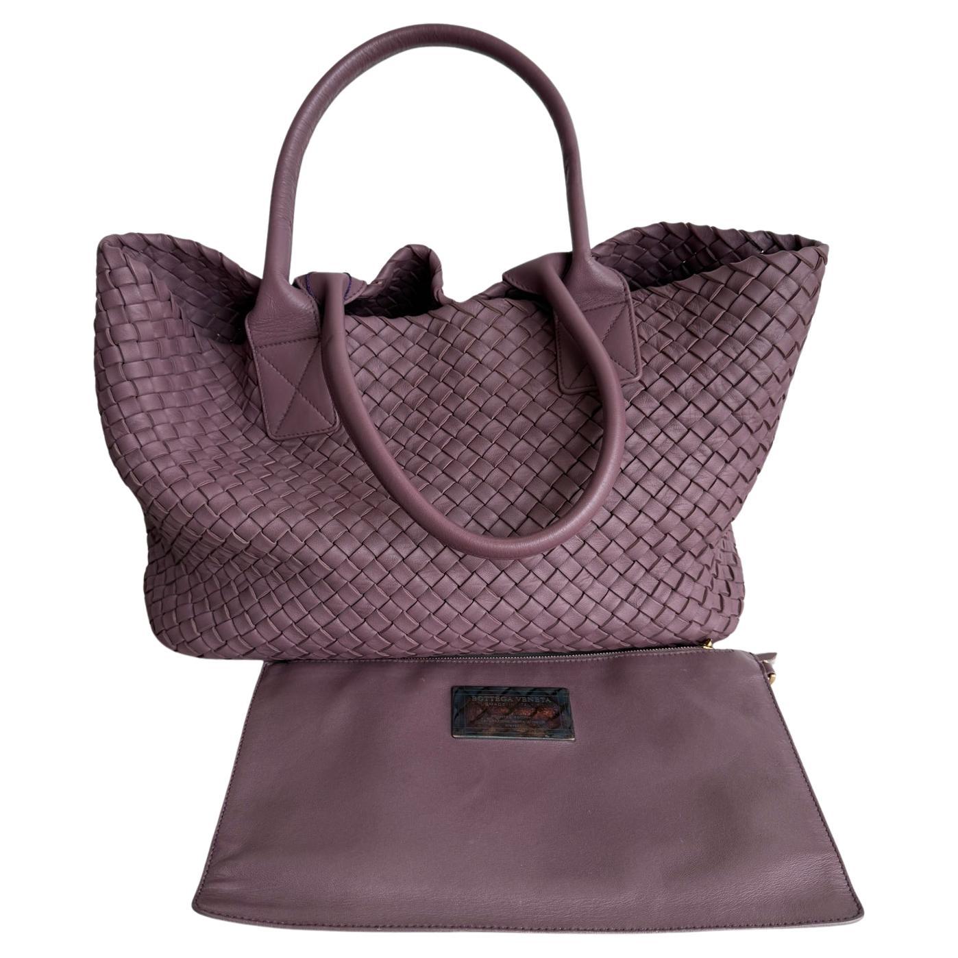 Bottega Veneta Cabat Small Intreccio Leather Tote Bag Mauve Purple Pink 30cm For Sale