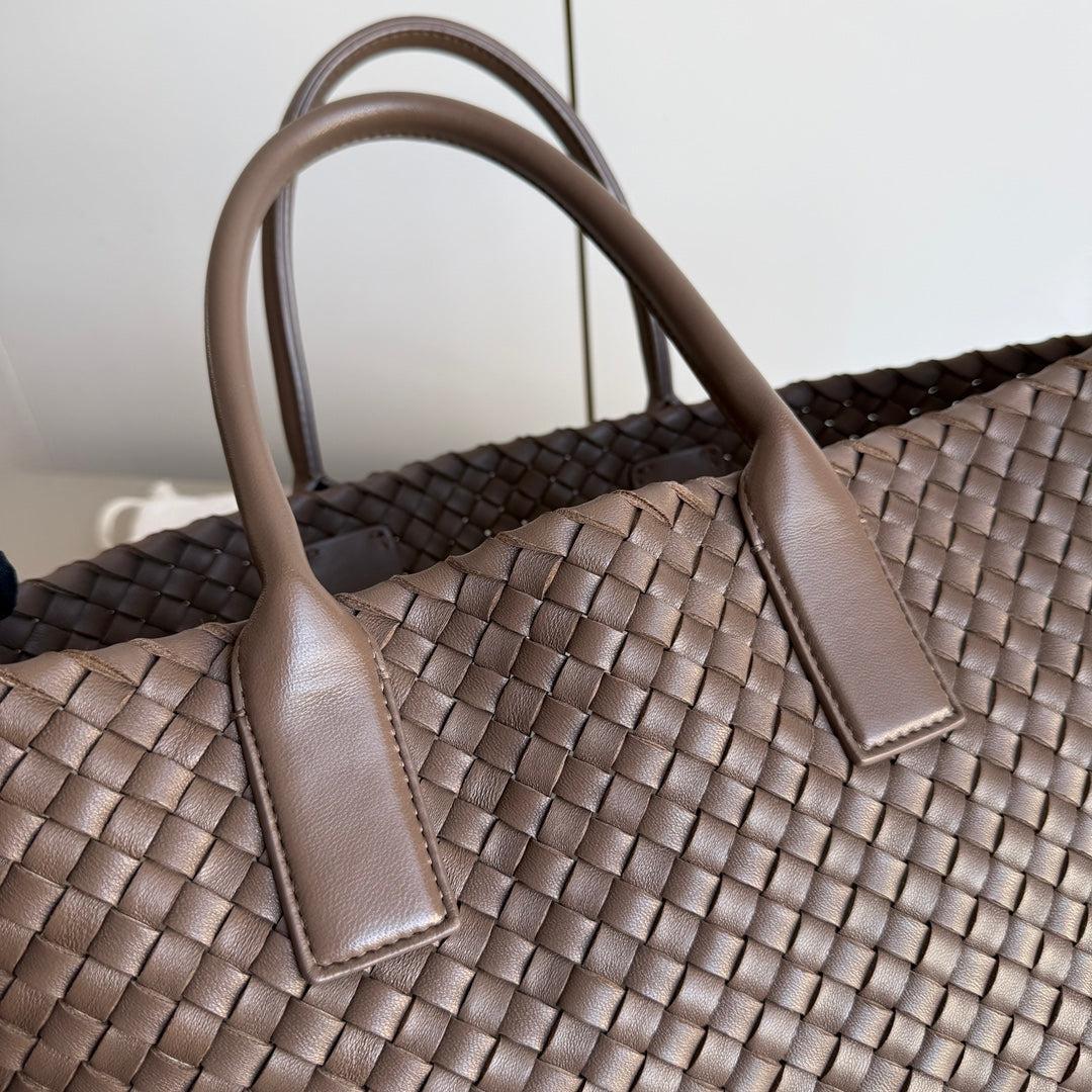 Bottega Veneta Cabat Small Intreccio Leather Tote Bag Milk Chocolate Brown 33cm 5